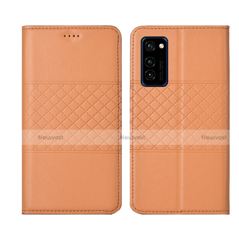 Leather Case Stands Flip Cover T11 Holder for Huawei Honor V30 5G Orange