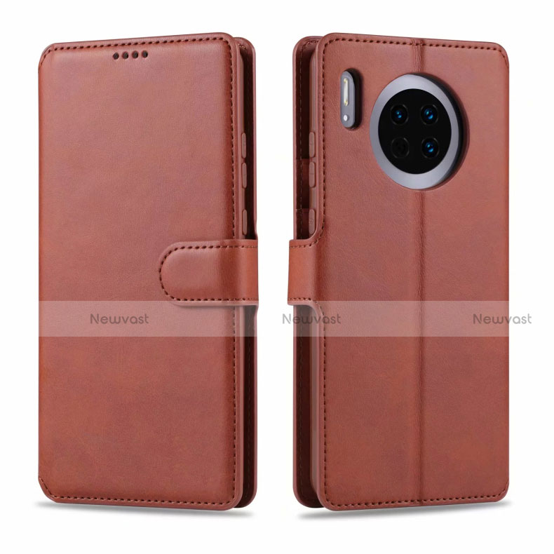 Leather Case Stands Flip Cover T11 Holder for Huawei Mate 30 Pro Brown