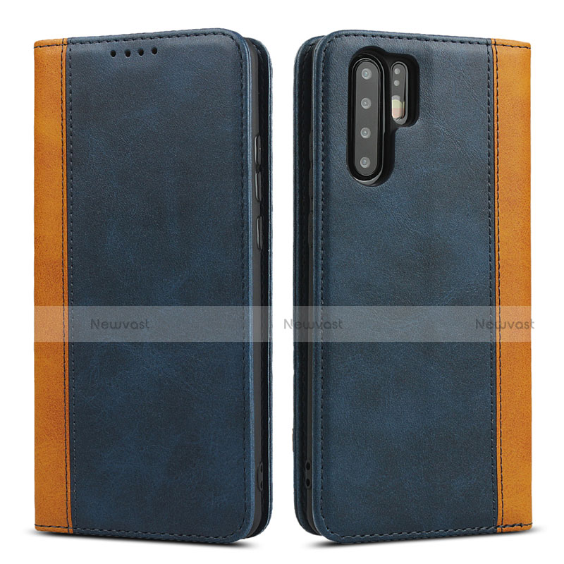 Leather Case Stands Flip Cover T11 Holder for Huawei P30 Pro New Edition Blue