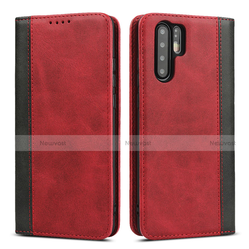 Leather Case Stands Flip Cover T11 Holder for Huawei P30 Pro New Edition Red