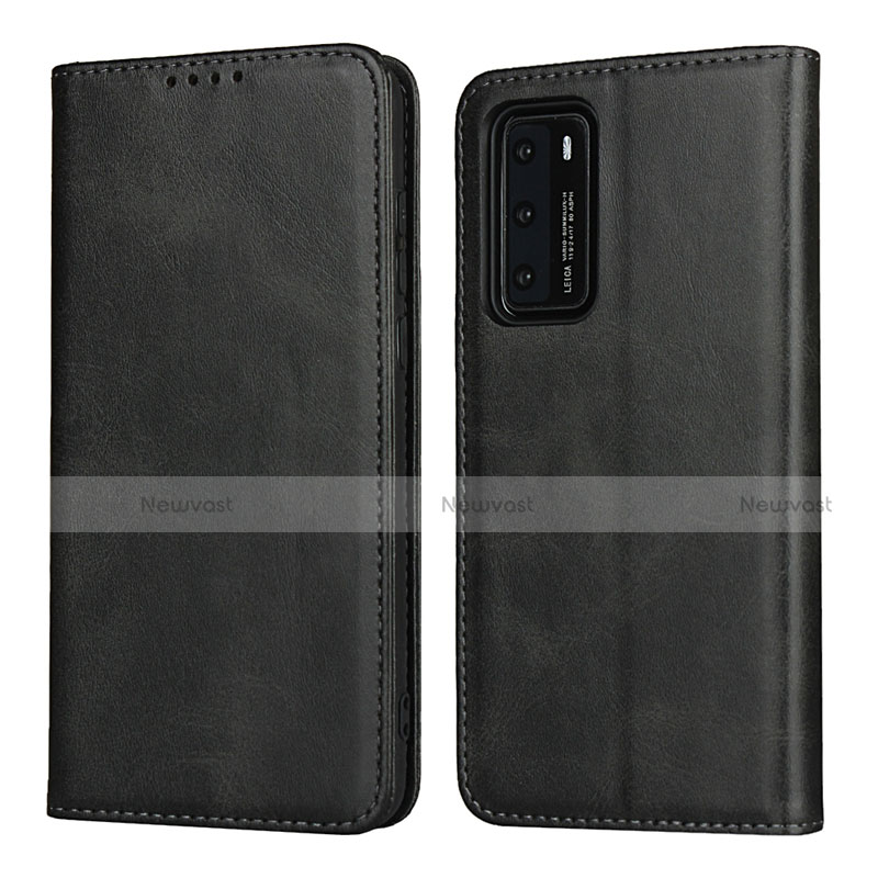 Leather Case Stands Flip Cover T11 Holder for Huawei P40 Black