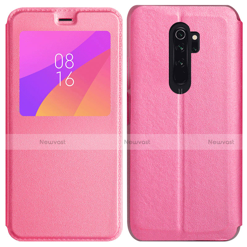 Leather Case Stands Flip Cover T11 Holder for Xiaomi Redmi Note 8 Pro Pink