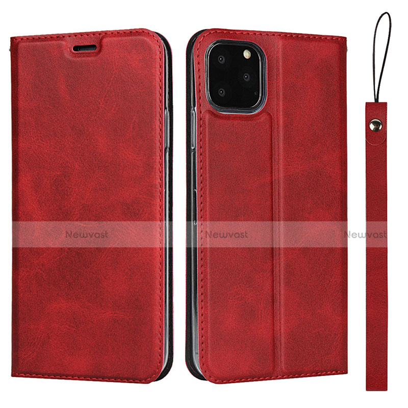 Leather Case Stands Flip Cover T12 Holder for Apple iPhone 11 Pro Max Red