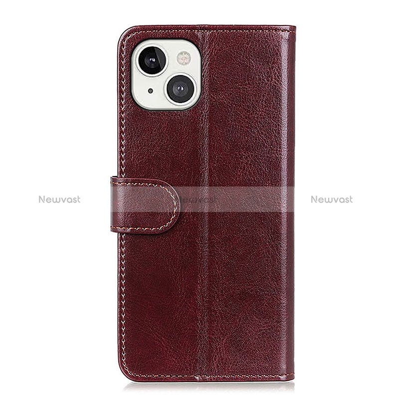 Leather Case Stands Flip Cover T12 Holder for Apple iPhone 15