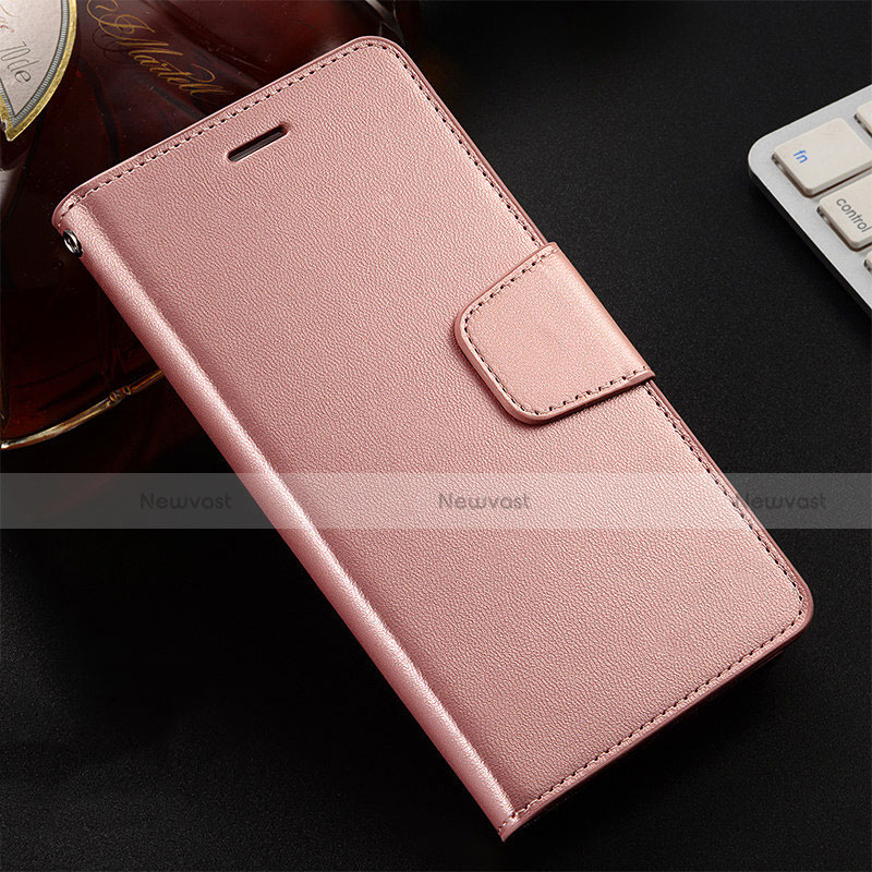 Leather Case Stands Flip Cover T12 Holder for Huawei Honor 10i Rose Gold