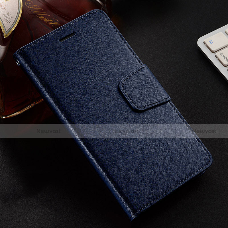 Leather Case Stands Flip Cover T12 Holder for Huawei Honor 20E Blue