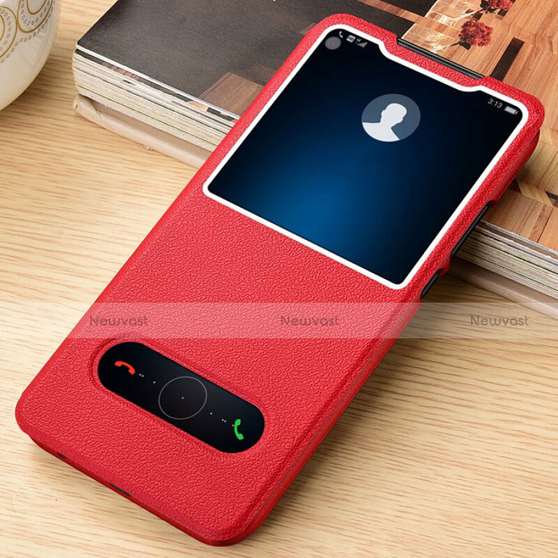 Leather Case Stands Flip Cover T12 Holder for Huawei Honor View 20 Red