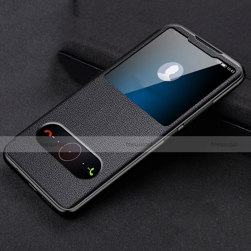 Leather Case Stands Flip Cover T14 Holder for Huawei Honor View 20 Black