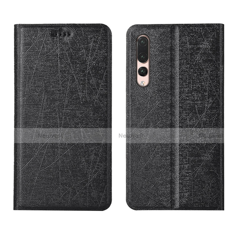 Leather Case Stands Flip Cover T14 Holder for Huawei P20 Pro Black