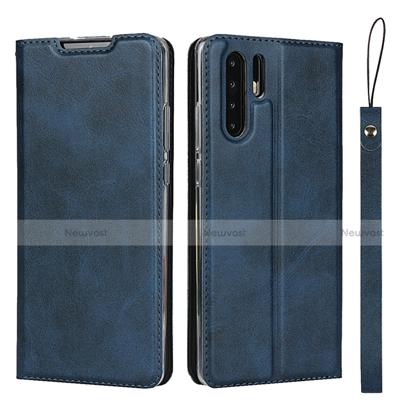 Leather Case Stands Flip Cover T14 Holder for Huawei P30 Pro New Edition Blue