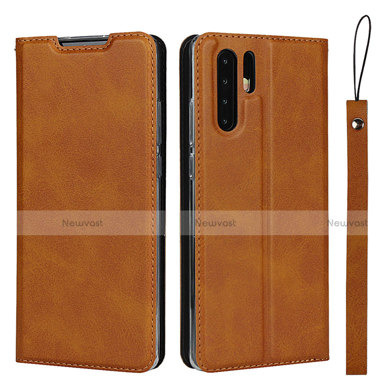 Leather Case Stands Flip Cover T14 Holder for Huawei P30 Pro New Edition Orange