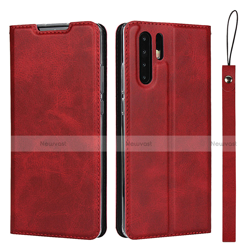 Leather Case Stands Flip Cover T14 Holder for Huawei P30 Pro New Edition Red