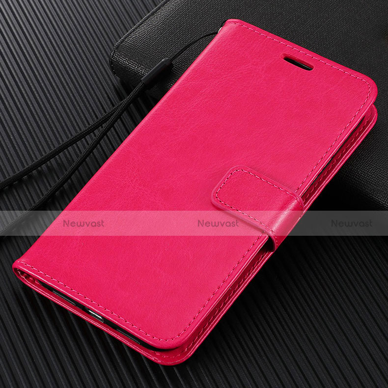 Leather Case Stands Flip Cover T14 Holder for Xiaomi Mi Note 10 Pro Hot Pink