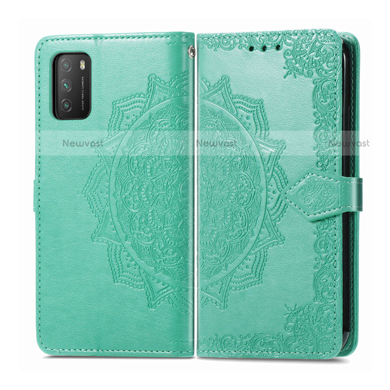 Leather Case Stands Flip Cover T14 Holder for Xiaomi Poco M3