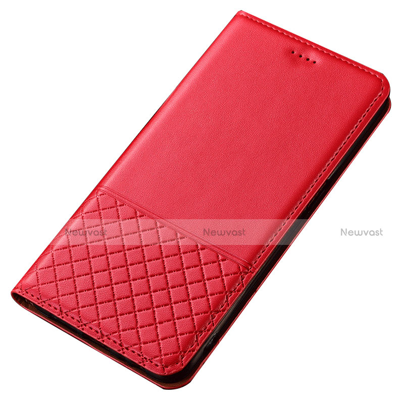 Leather Case Stands Flip Cover T14 Holder for Xiaomi Redmi Note 8 Red