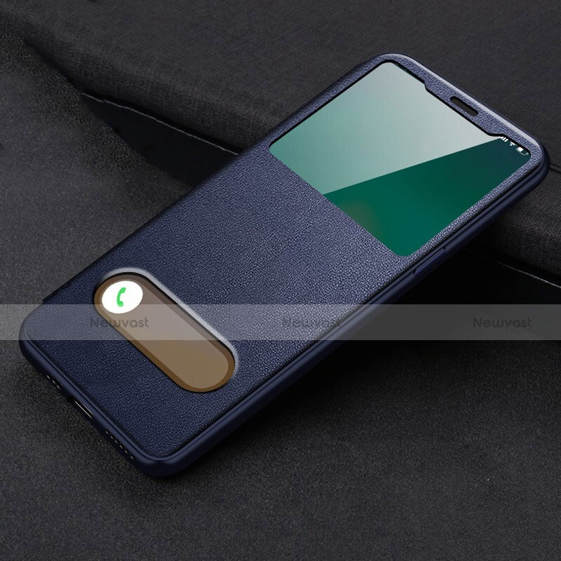 Leather Case Stands Flip Cover T15 Holder for Apple iPhone 11 Blue