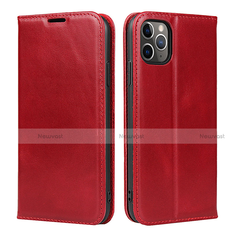 Leather Case Stands Flip Cover T15 Holder for Apple iPhone 11 Pro Max Red