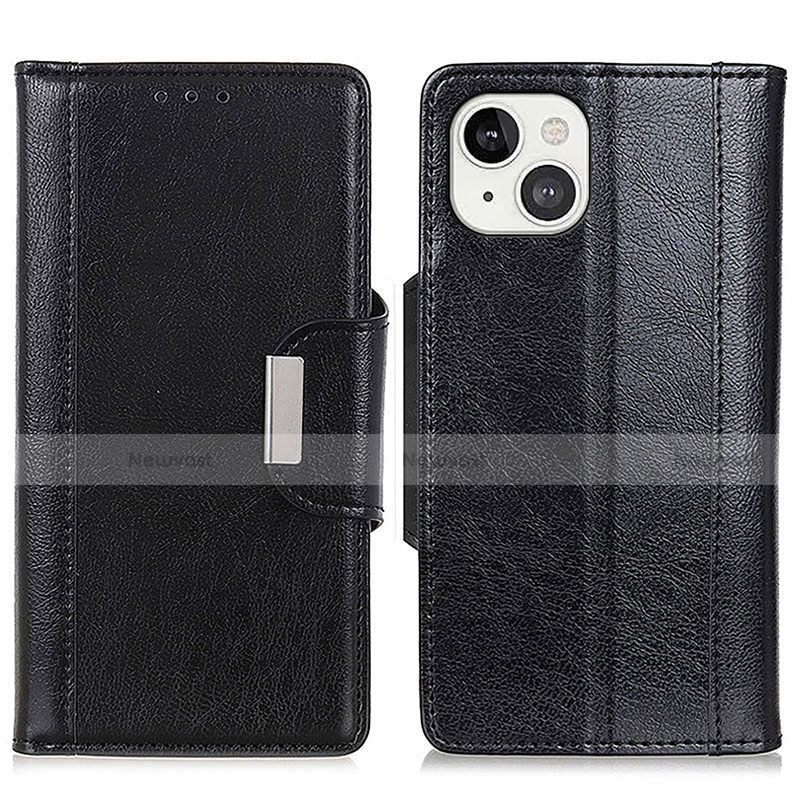 Leather Case Stands Flip Cover T15 Holder for Apple iPhone 13 Black