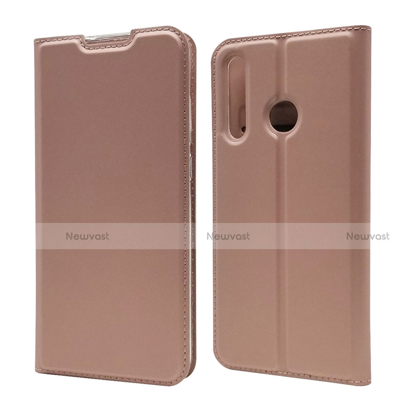 Leather Case Stands Flip Cover T15 Holder for Huawei Honor 20E Rose Gold