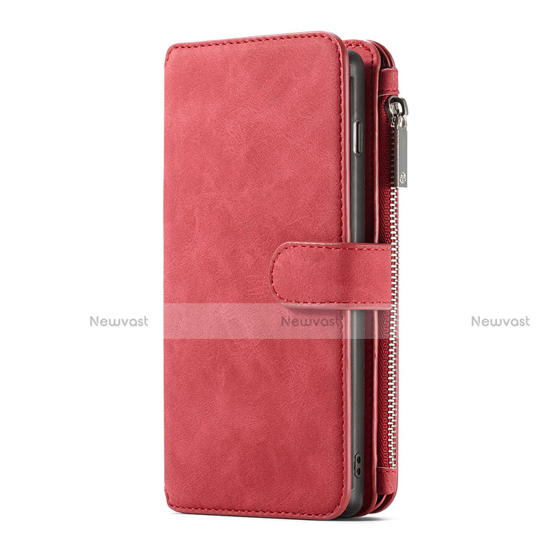 Leather Case Stands Flip Cover T15 Holder for Samsung Galaxy S10 Plus Red