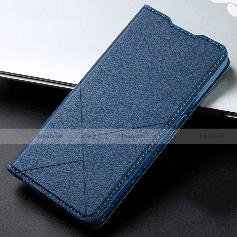 Leather Case Stands Flip Cover T15 Holder for Xiaomi Redmi Note 8 Pro Blue