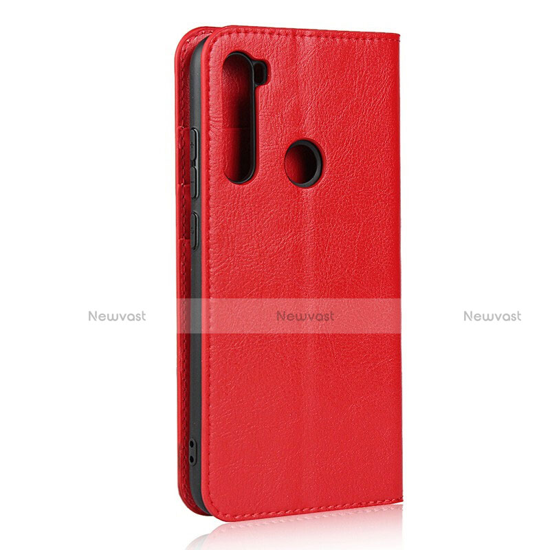 Leather Case Stands Flip Cover T15 Holder for Xiaomi Redmi Note 8T Red