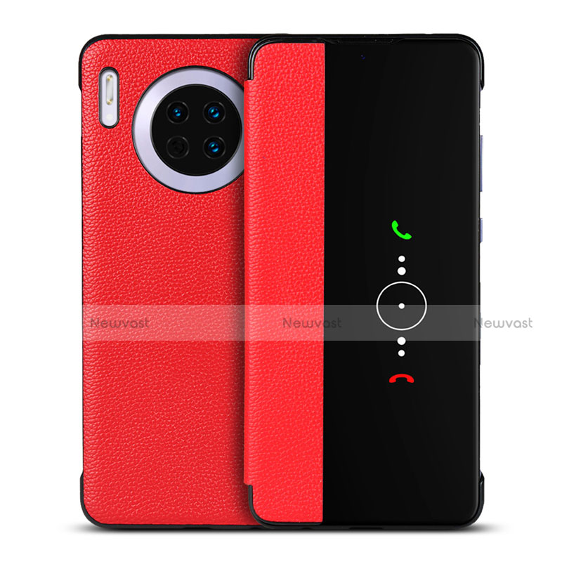 Leather Case Stands Flip Cover T16 Holder for Huawei Mate 30 Pro Red