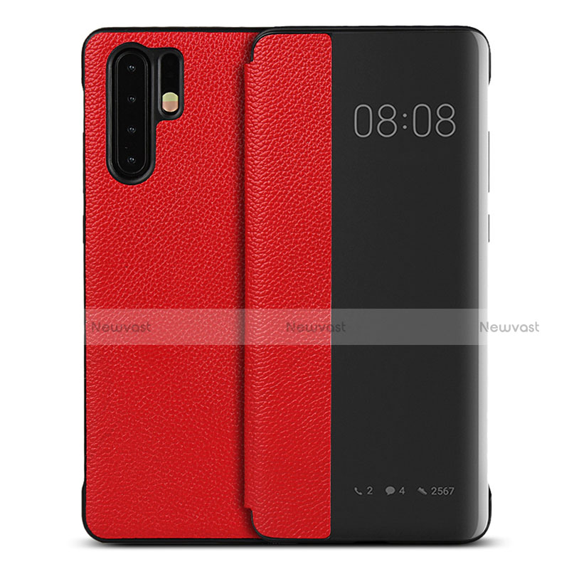 Leather Case Stands Flip Cover T16 Holder for Huawei P30 Pro Red