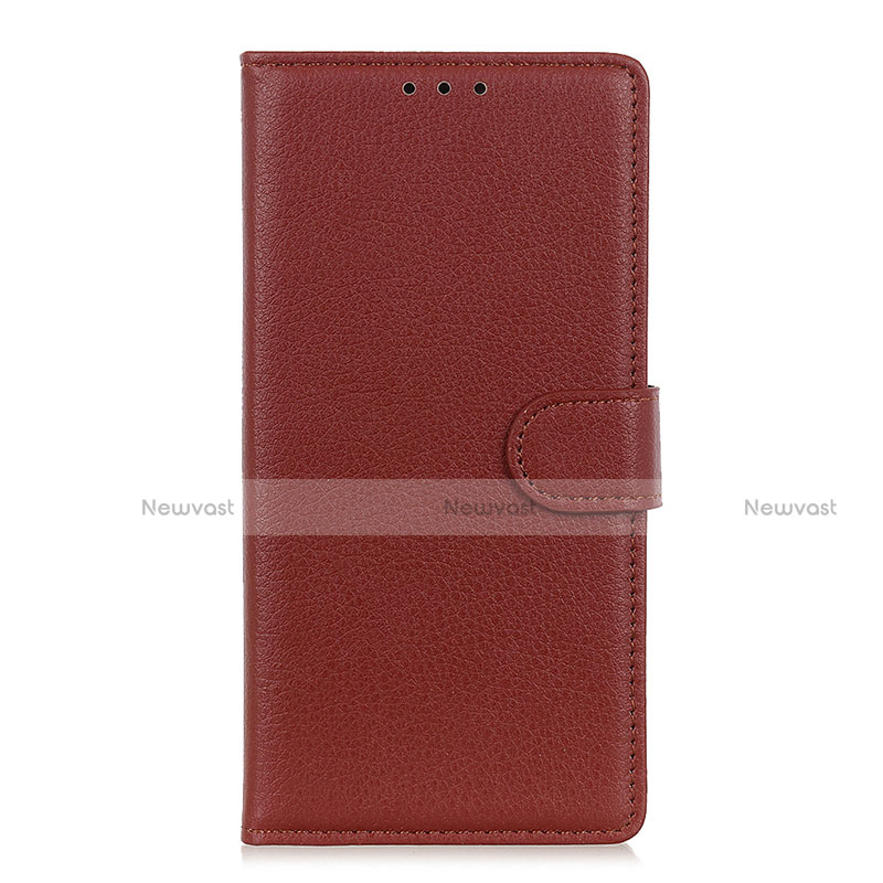 Leather Case Stands Flip Cover T16 Holder for Samsung Galaxy Note 20 5G Brown