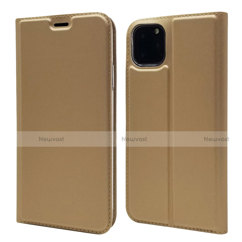 Leather Case Stands Flip Cover T17 Holder for Apple iPhone 11 Pro Gold