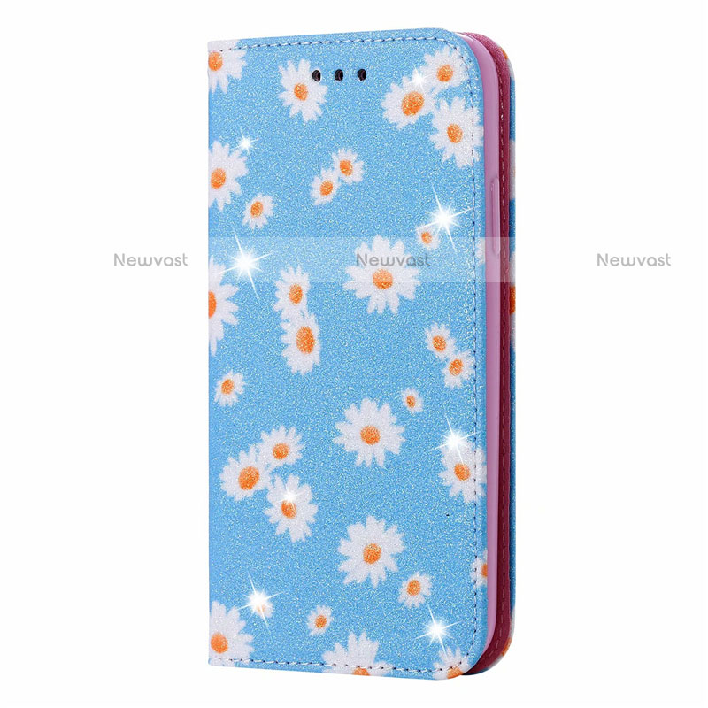 Leather Case Stands Flip Cover T17 Holder for Huawei Nova Lite 3 Plus Sky Blue