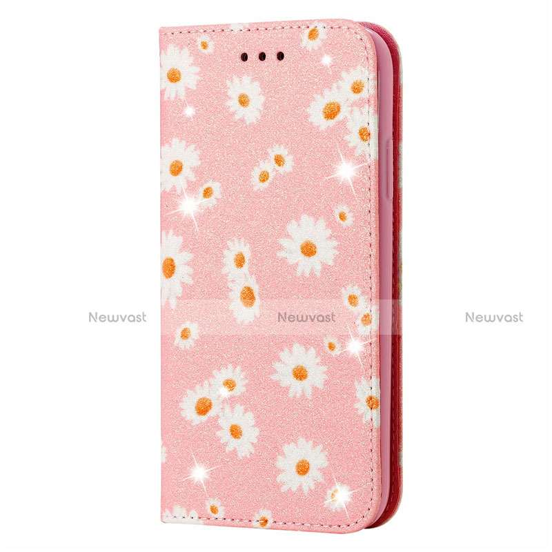 Leather Case Stands Flip Cover T17 Holder for Huawei P Smart (2020) Pink