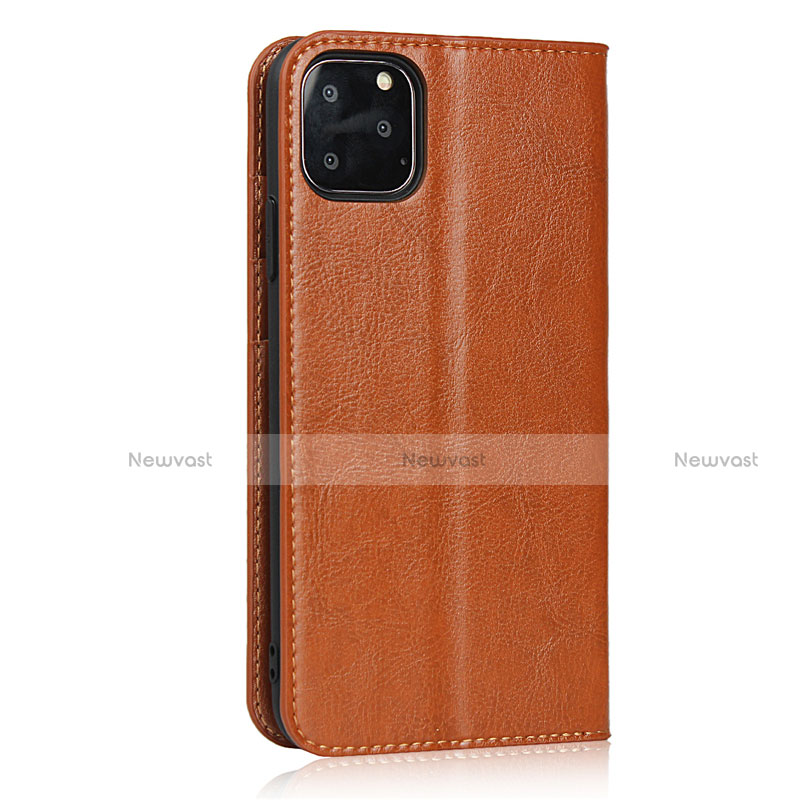 Leather Case Stands Flip Cover T18 Holder for Apple iPhone 11 Pro Orange