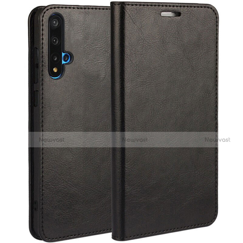 Leather Case Stands Flip Cover T18 Holder for Huawei Honor 20S Black