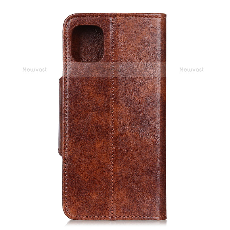 Leather Case Stands Flip Cover T18 Holder for Xiaomi Mi 11 5G Light Brown