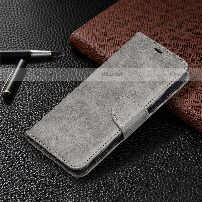 Leather Case Stands Flip Cover T18 Holder for Xiaomi Poco M3 Gray