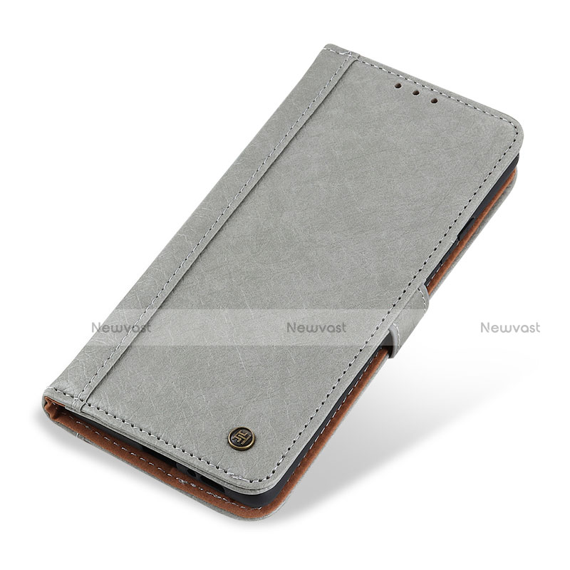 Leather Case Stands Flip Cover T19 Holder for Apple iPhone 13 Mini Gray