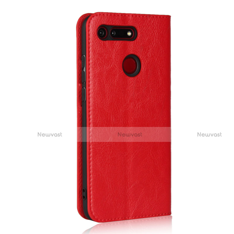 Leather Case Stands Flip Cover T19 Holder for Huawei Honor V20 Red