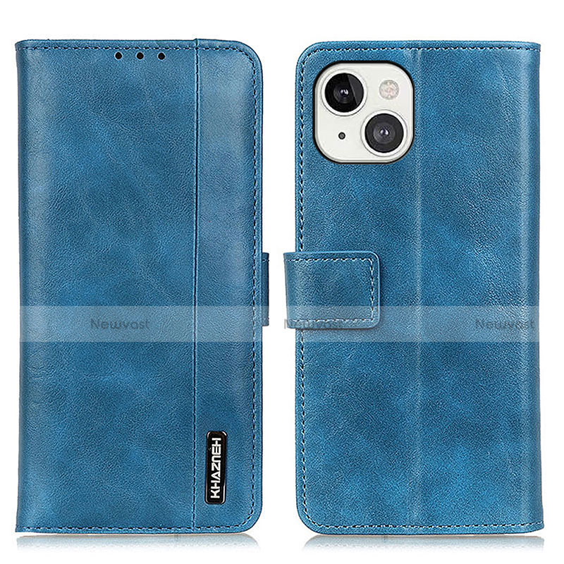 Leather Case Stands Flip Cover T20 Holder for Apple iPhone 13 Blue