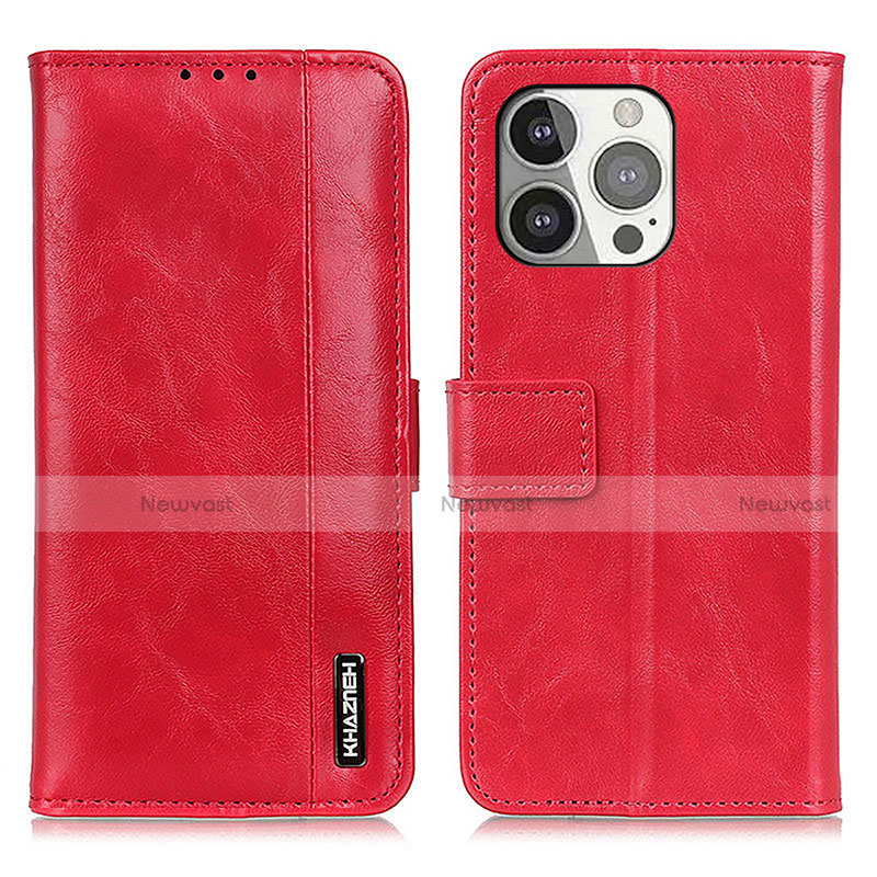 Leather Case Stands Flip Cover T20 Holder for Apple iPhone 13 Pro Red