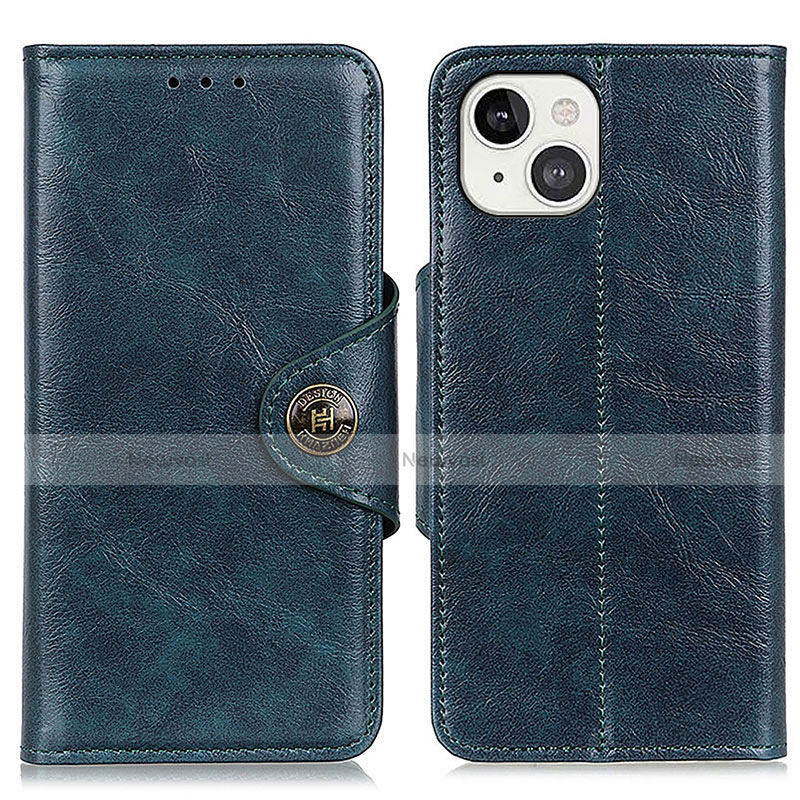 Leather Case Stands Flip Cover T21 Holder for Apple iPhone 13 Blue