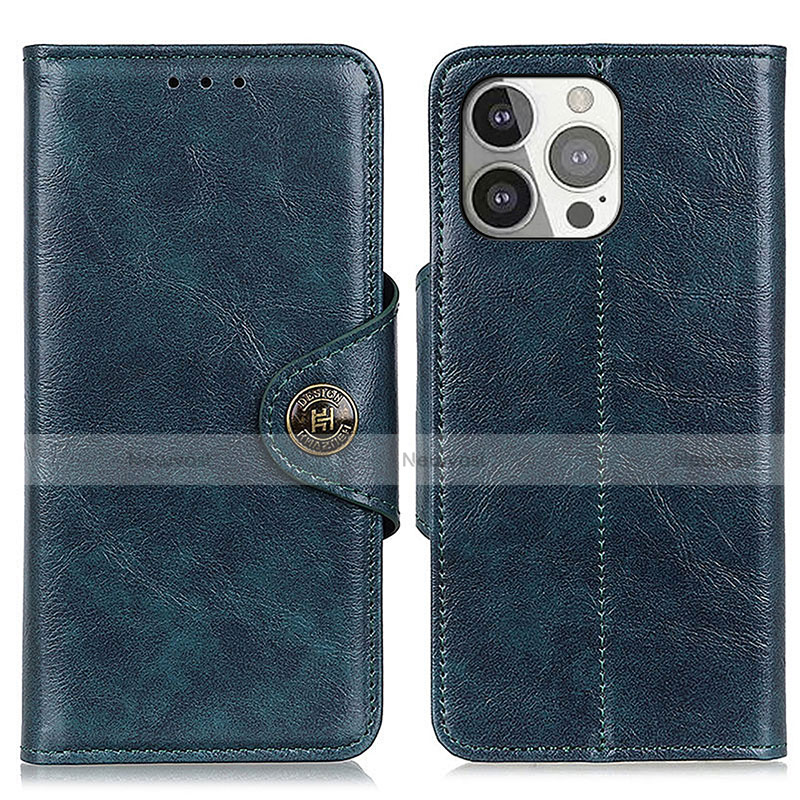 Leather Case Stands Flip Cover T21 Holder for Apple iPhone 13 Pro Blue