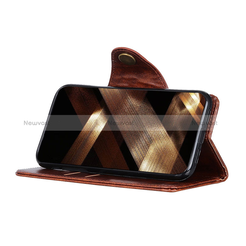 Leather Case Stands Flip Cover T21 Holder for Apple iPhone 15