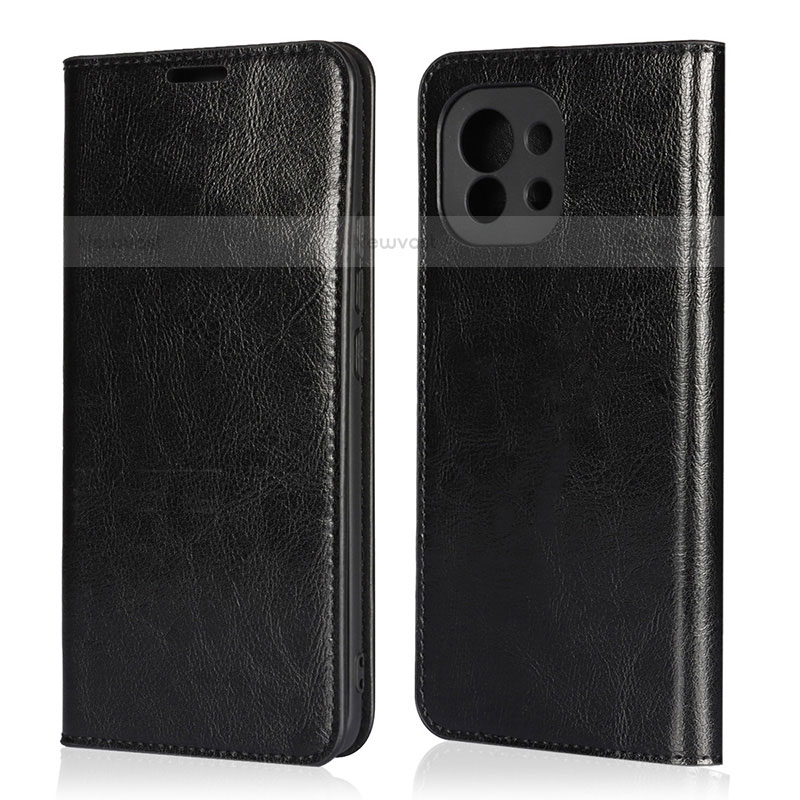 Leather Case Stands Flip Cover T21 Holder for Xiaomi Mi 11 5G Black