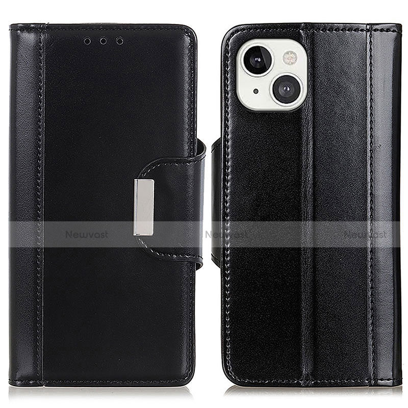 Leather Case Stands Flip Cover T22 Holder for Apple iPhone 13 Black