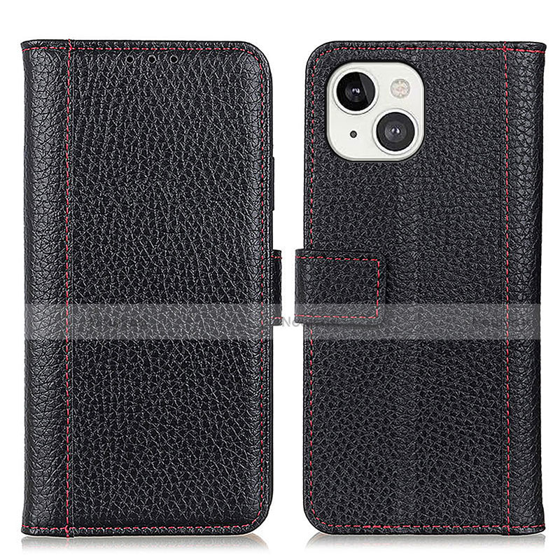 Leather Case Stands Flip Cover T23 Holder for Apple iPhone 13 Black