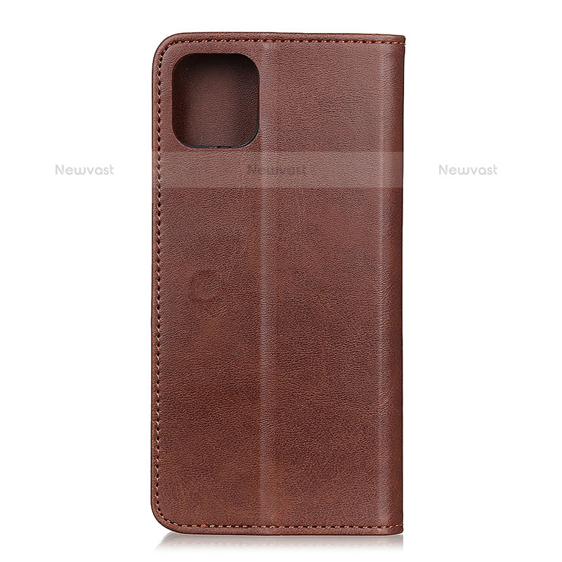 Leather Case Stands Flip Cover T24 Holder for Xiaomi Mi 11 Lite 4G Brown