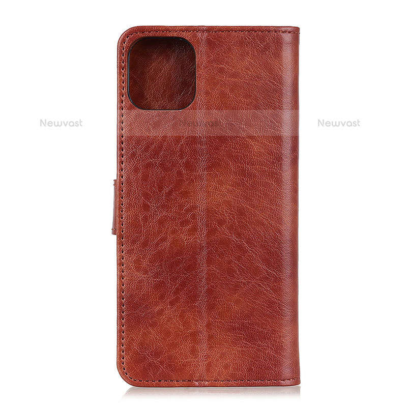 Leather Case Stands Flip Cover T26 Holder for Xiaomi Mi 11 5G Brown