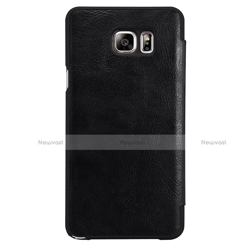 Leather Case Stands Flip Cover U01 for Samsung Galaxy S7 Edge G935F Black