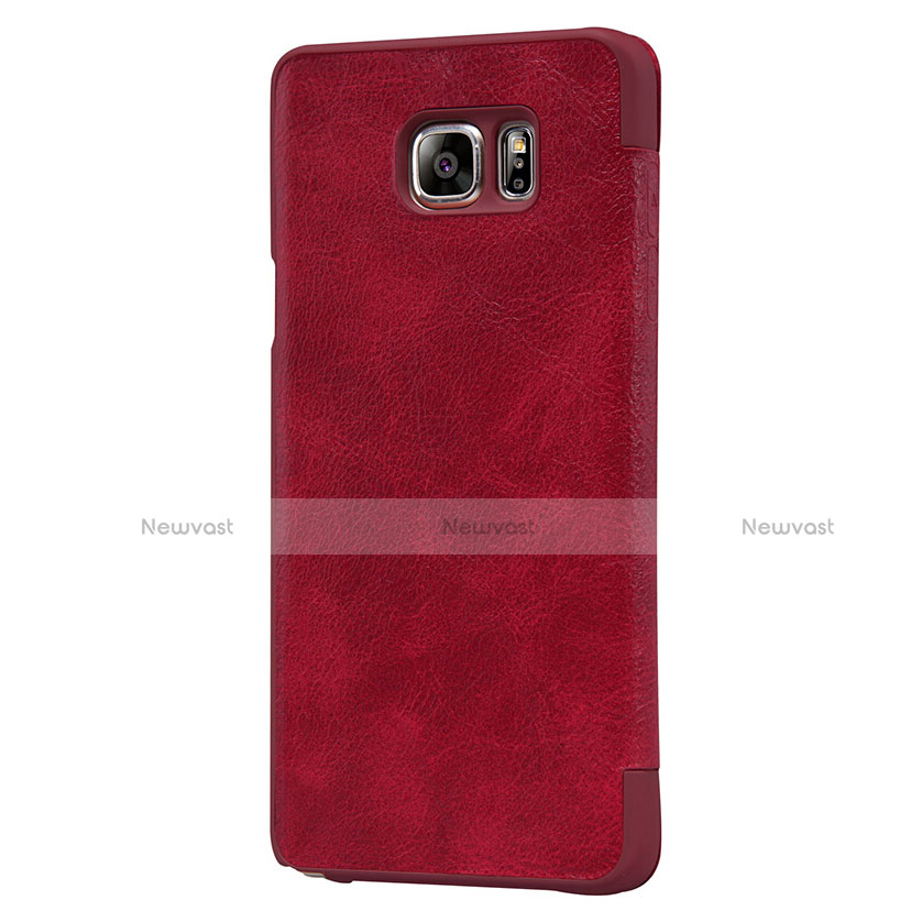 Leather Case Stands Flip Cover U01 for Samsung Galaxy S7 Edge G935F Red